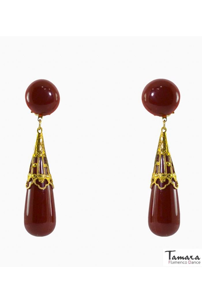 Pendientes de Flamenca modelo Pendiente Flamenco - Coral labrado Turquesa