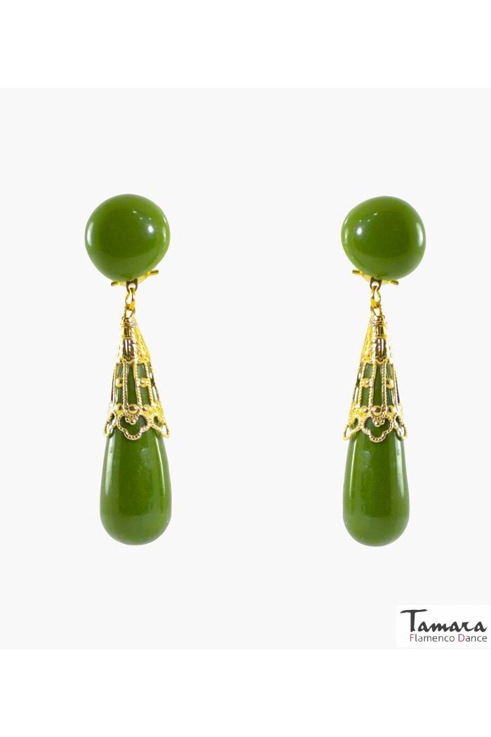 Pendientes de Flamenca modelo Pendiente Flamenco - Coral labrado Turquesa