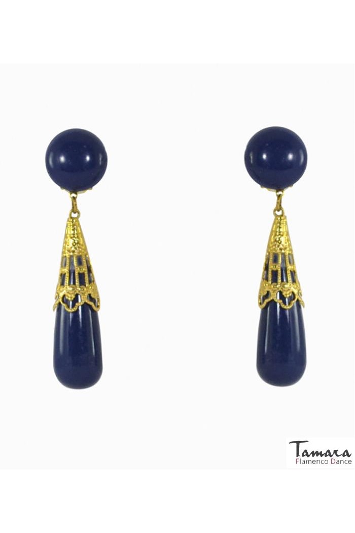 Boucles d'oreilles de flamenco modèle Boucles d'oreilles Flamenco - Corail ouvré Bleu (Aznar)