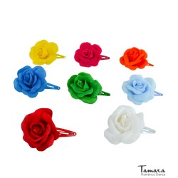 Fleurs de flamenco (pour cheveux) modèle Fleur flamenco avec clip Vert Andalousie
