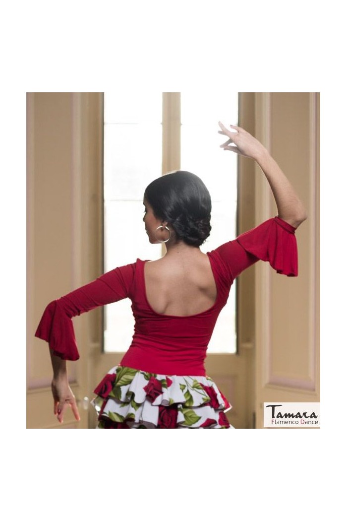 Body/Camiseta flamenca MUJER modelo Camiseta Albores - Punto elástico Rojo