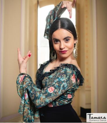 bodyt shirt flamenco femme sur demande - Maillots/Bodys/Camiseta/Top TAMARA Flamenco - T-shirt Luz - Point élastique