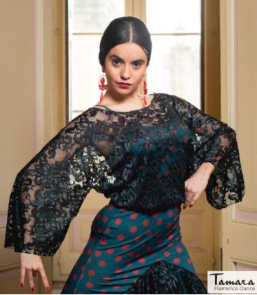 bodyt shirt flamenco femme sur demande - Maillots/Bodys/Camiseta/Top TAMARA Flamenco - Top Holga - Dentelle