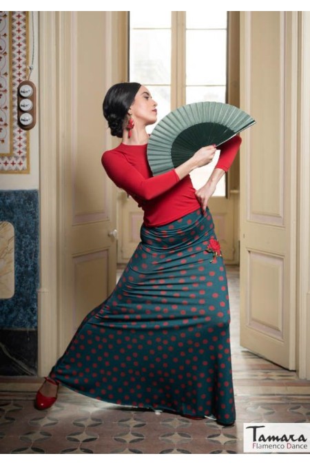 Body/Camiseta flamenca MUJER modelo Camiseta Laurel - Punto elástico Negro