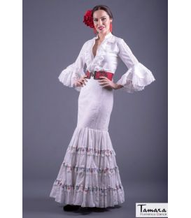 Falda flamenca Talla 40 - Albahaca blanco