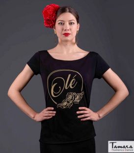 maillots bodys y tops de flamenco de mujer - - Camiseta flamenca Olé - Oro