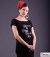bodyt shirt flamenco woman by order - - Flamenco t-shirt Dance is to dream - Silver