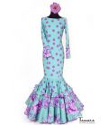Flamenco dress Water green with flowers