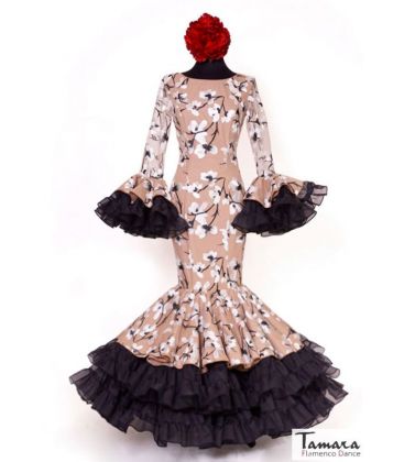 woman flamenco dresses 2022 - Aires de Feria - Flamenco dress Camel white flowers
