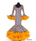 Flamenco dress Blue and yellow spots