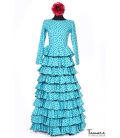 Flamenco dress Turquoise with polka dots