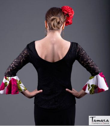 bodyt shirt flamenco woman by order - Maillots/Bodys/Camiseta/Top TAMARA Flamenco - Jineta flamenco t-shirt - Elastic lace