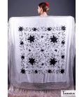 Manila Spring Shawl - Black Embroidered (In stock)