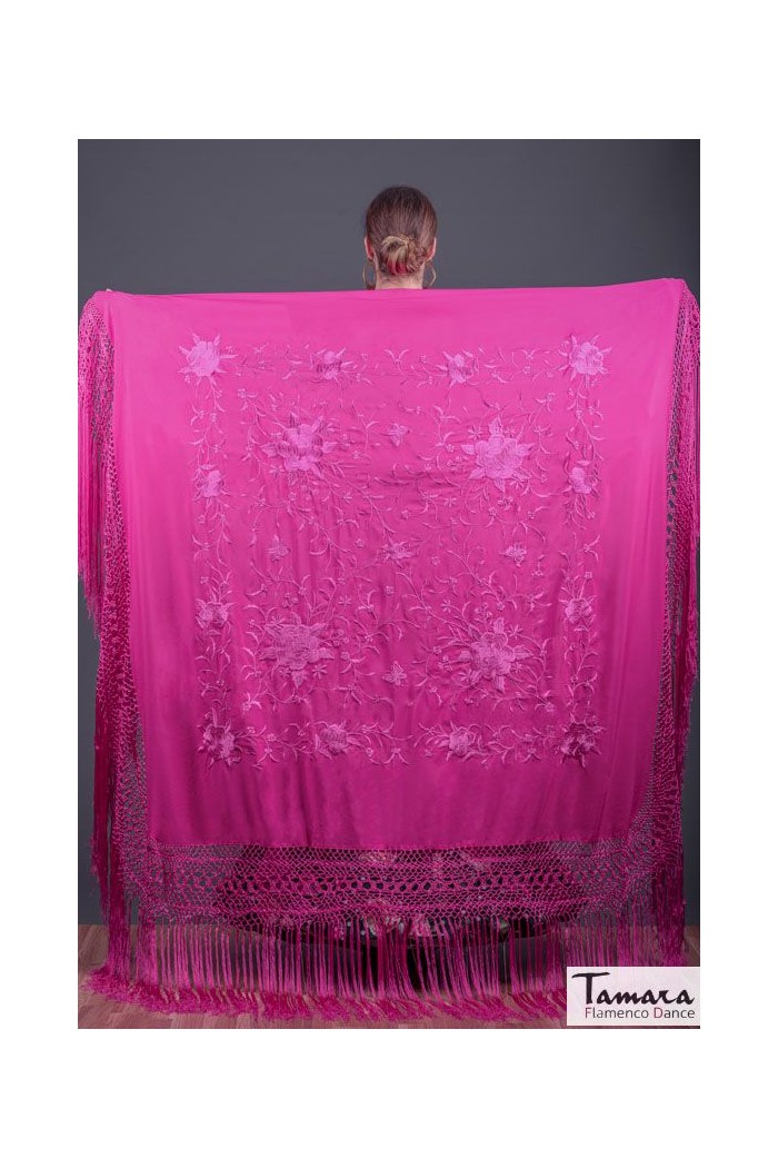  Square Embroidered Manila Shawl model Manila Spring Shawl - Embroidered Red
