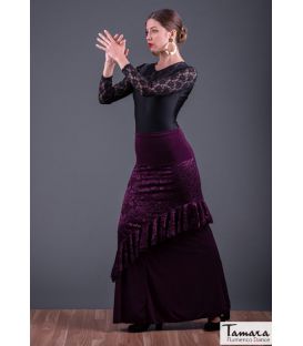 Flamenco skirt Maya - Elastic knit and lace (In stock)
