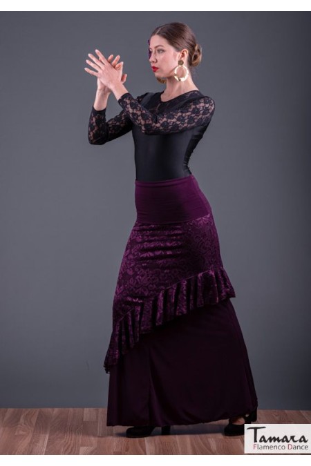  Flamenco skirts WOMAN model Flamenco skirt Flamenco skirt Maya - Elastic knit and lace 