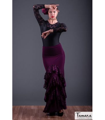faldas flamencas mujer en stock - Falda Flamenca TAMARA Flamenco - Falda flamenco Saray - Punto elastico y encaje