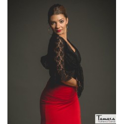 Maillot, body et haut de flamenco FEMME modèle Chupita Sahara - Dentelle Noir