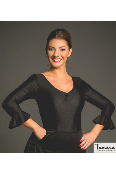  Body/Camiseta flamenca MUJER model Flamenco body Jaen - Lycra Black