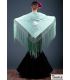 triangular embroidered manila shawl in stock - - Roma Shawl Ivory Fringe - Ivory Embroidered