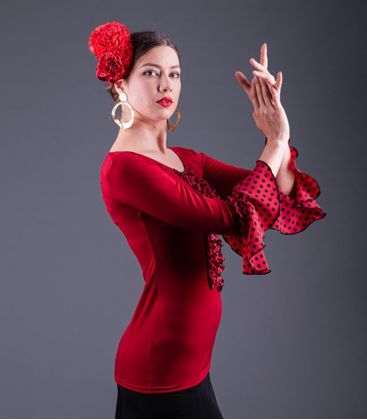 bodycamiseta flamenca mujer en stock - - T-shirt Zahara à pois - Viscose