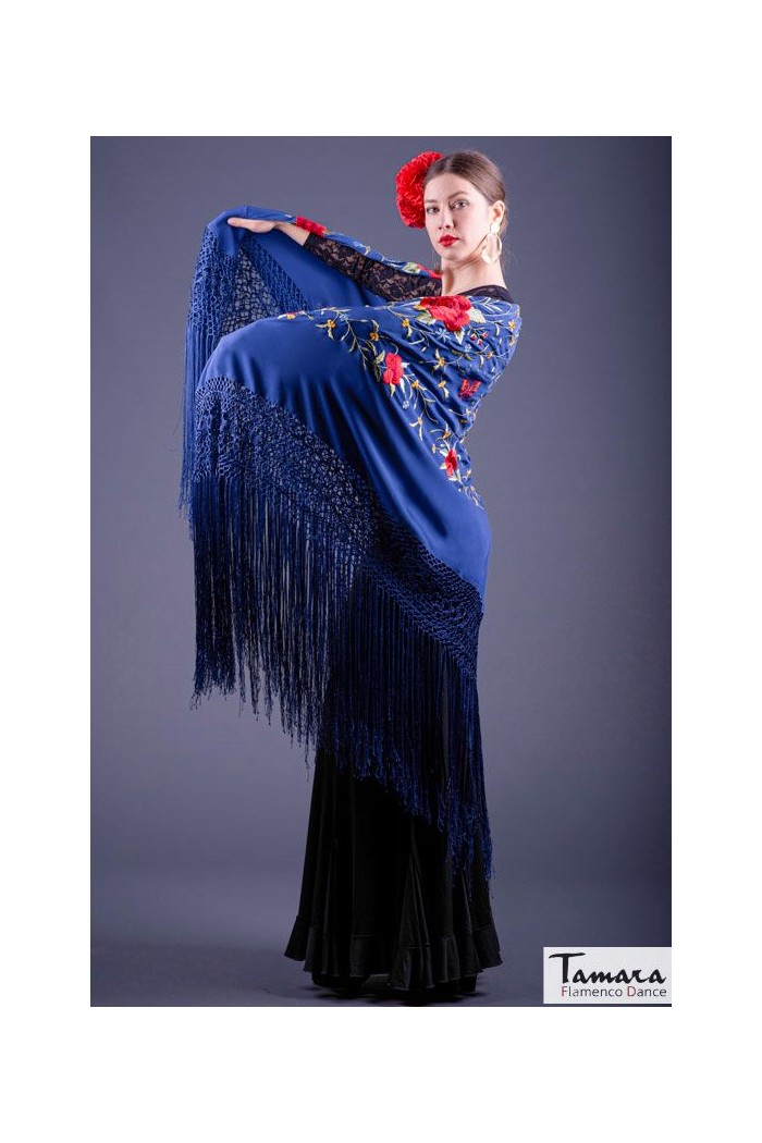  Square Embroidered Manila Shawl model Manila Spring Shawl - Multicolor Embroidered Bordeaux