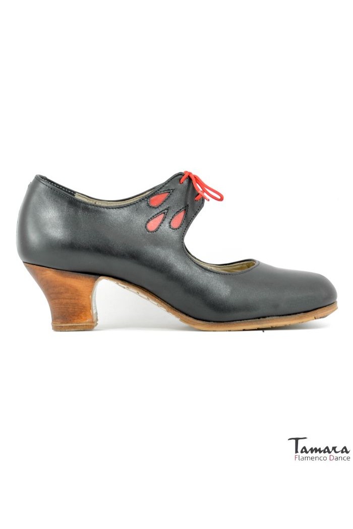 Tamara Flamenco shoes - Professionals model Flamenco shoes Fandango negro-rojo