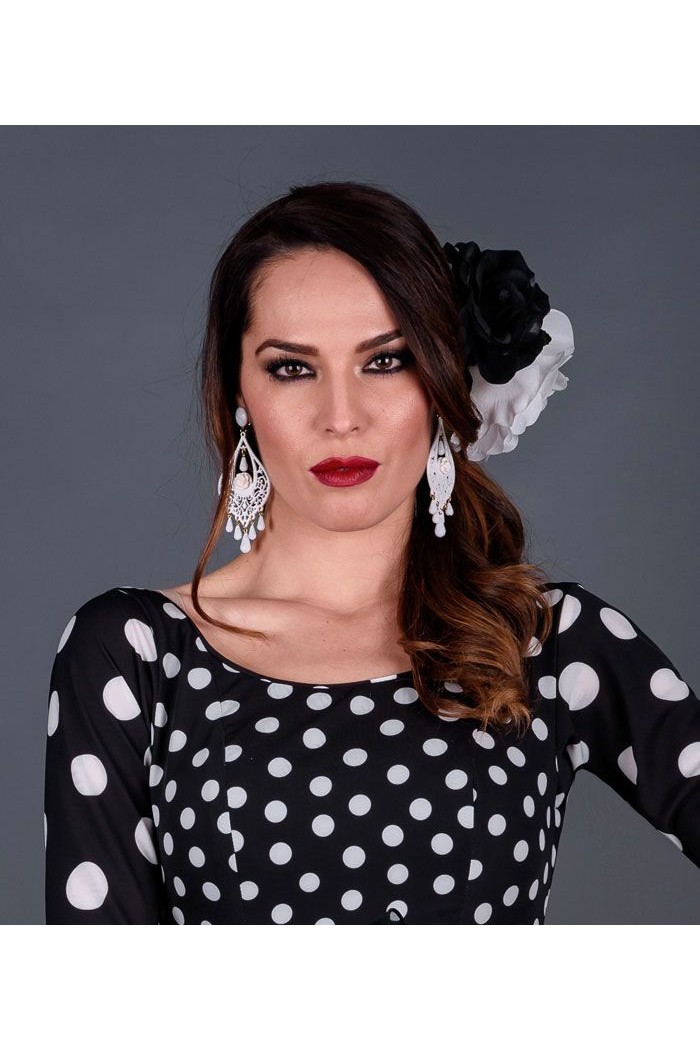 Boucles d'oreilles de flamenco modèle Boucles d'oreilles 38 Acétate Noir