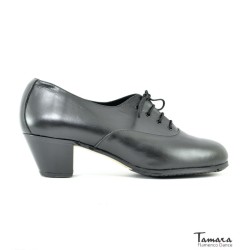 Zapatos de flamenco Profesionales Tamara modelo Zapato de flamenco Triano - Ante/piel - Piel Negro