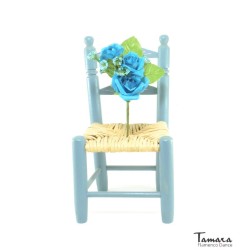 Fleurs de flamenco (pour cheveux) modèle Flamenca Fleur Caracola - 4 cm par fleur Bleu canard