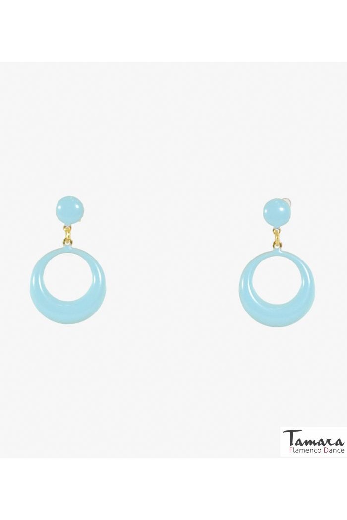 Pendientes de Flamenca modelo Argolla flamenca - Metal 4.7 cm Celeste