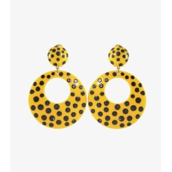 Boucles d'oreilles de flamenco modèle Boucles d'oreilles Flamenco - Pois Noir 5.5 cm Pistache