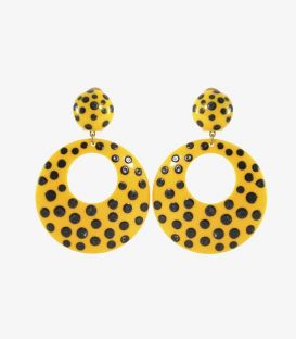 Flamenco Earrings - Black Polka Dots 5.5 cm