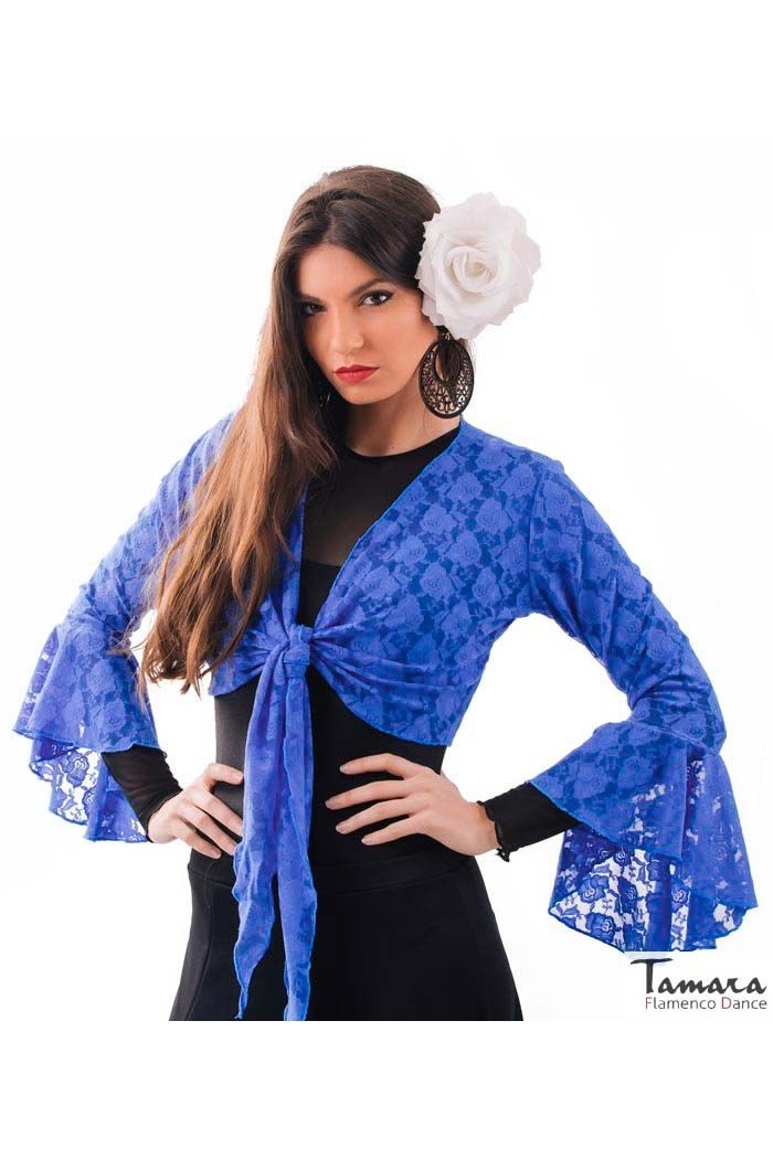 Maillot, body et haut de flamenco FEMME modèle Chupita Linares - Dentelle Bleu Royal
