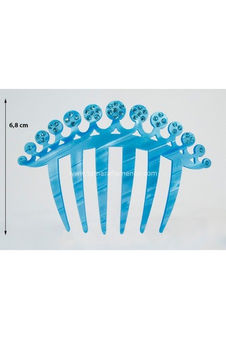 Outlet Complementos flamencos modelo Peinecillo Madroño - Nácar Piedras 6.8 cm Nacar Turquesa