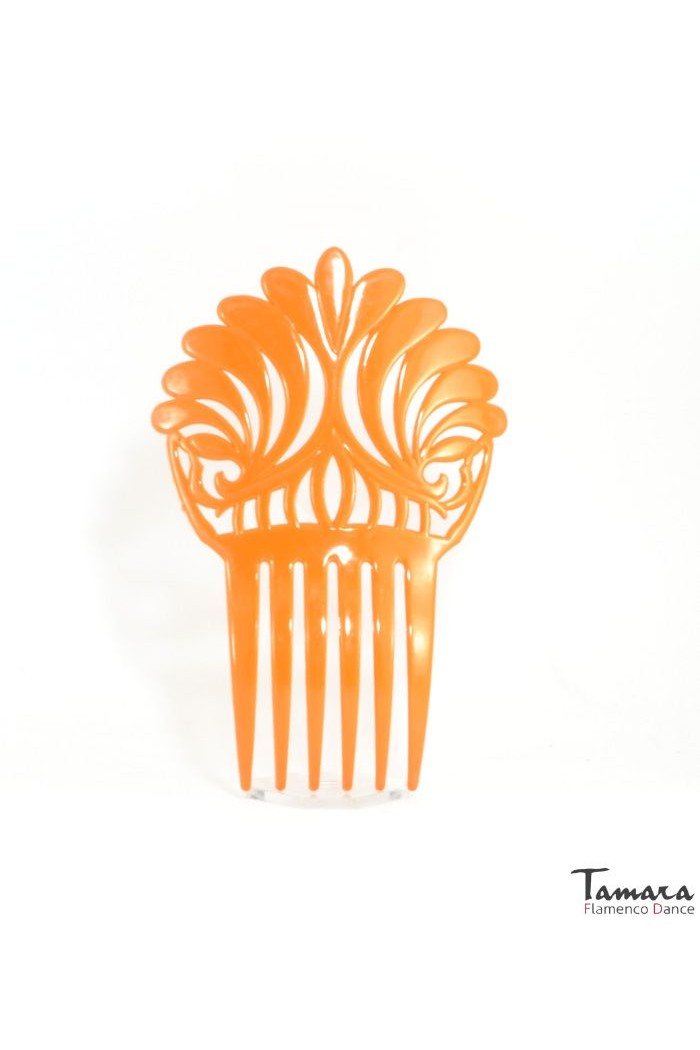 Peinetas de flamenca modelo Peina Azafran - Plastico 17 cm Naranja