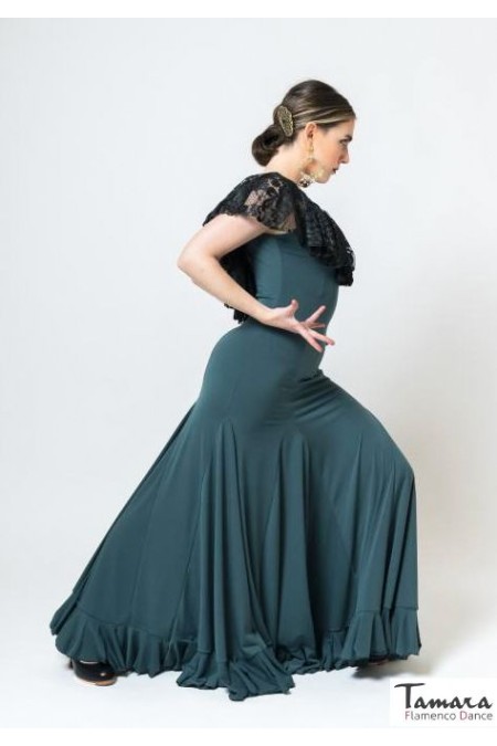 Robes flamenco FEMME modèle Robe Coralina - Tricot élastique Noir