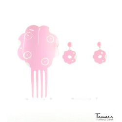Peignes flamenco modèle Peigne + Boucles d'oreilles Peint à la main - Acétate 