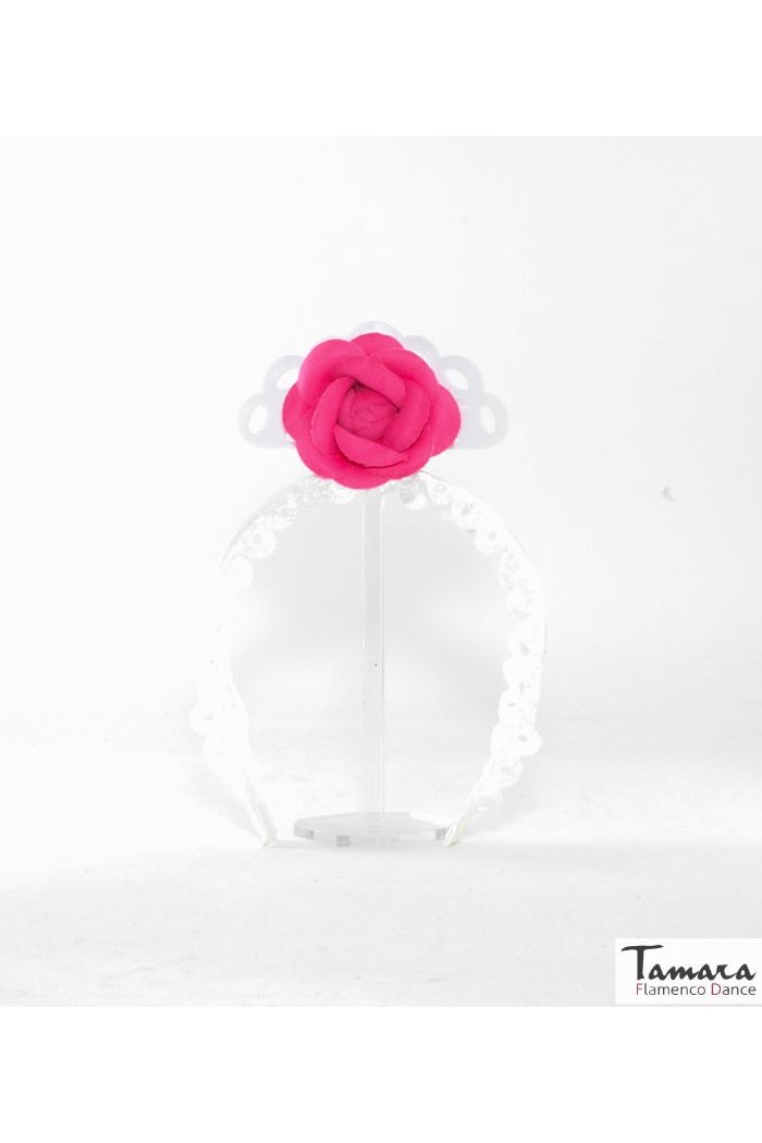 Flores de Flamenca modelo Diadema flamenca infantil con flor Blanco