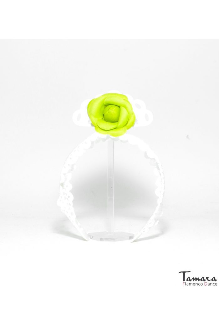  Flowers - Flamenco model Children's flamenco headband with flower White