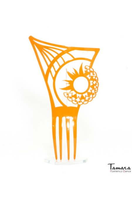 Peignes flamenco modèle Peigne flamenco Sol - Acétate 22 cm Orange