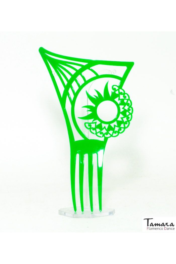 Peinetas de flamenca modelo Peina flamenca Sol - Acetato 22 cm Verde Andalucia