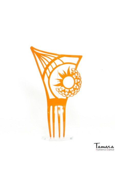 Peignes flamenco modèle Peigne flamenco Sol - Acétate 14 cm Orange