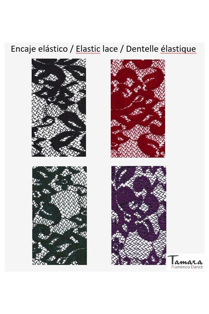 Jupes flamenco FEMME modèle Jupe flamenco Surjupe Serrania - Tricot stretch et dentelle 