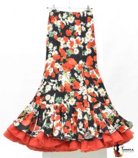 faldas y blusas flamencas en stock envío inmediato - Vestido de flamenca TAMARA Flamenco - Falda flamenca Talla 34 - Arenal Estampado beige