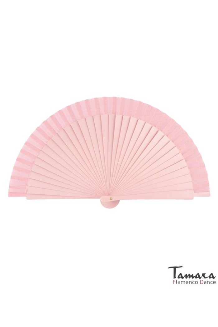 Abanicos y Pericones modelo Abanico flamenco (19 cm) - Lunares blancos pintado a mano Rosa