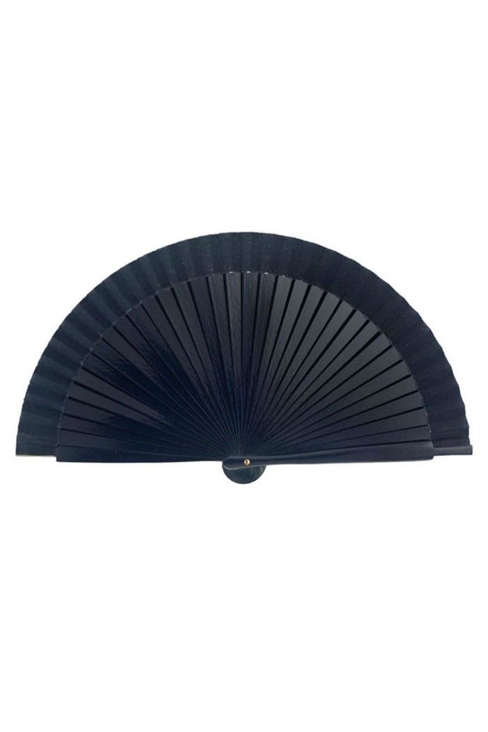 Eventails modèle Eventail flamenco (19 cm) - peint à la main, à pois noirs Rouge terre