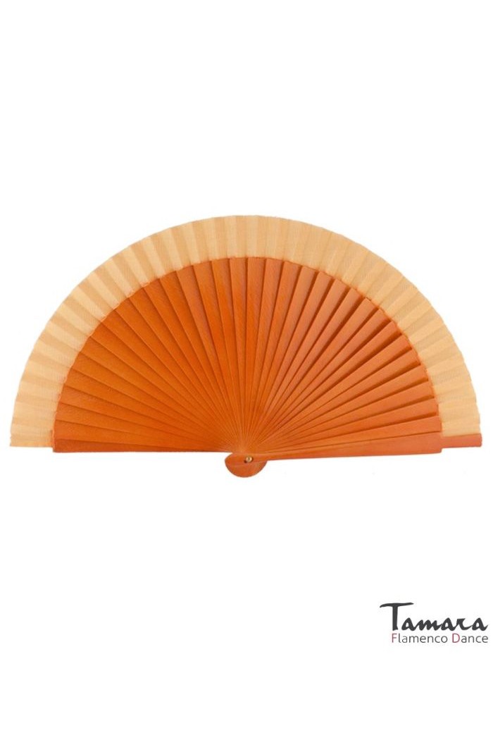 Eventails modèle Eventail flamenco (19 cm) - peint à la main, à pois noirs Noisette