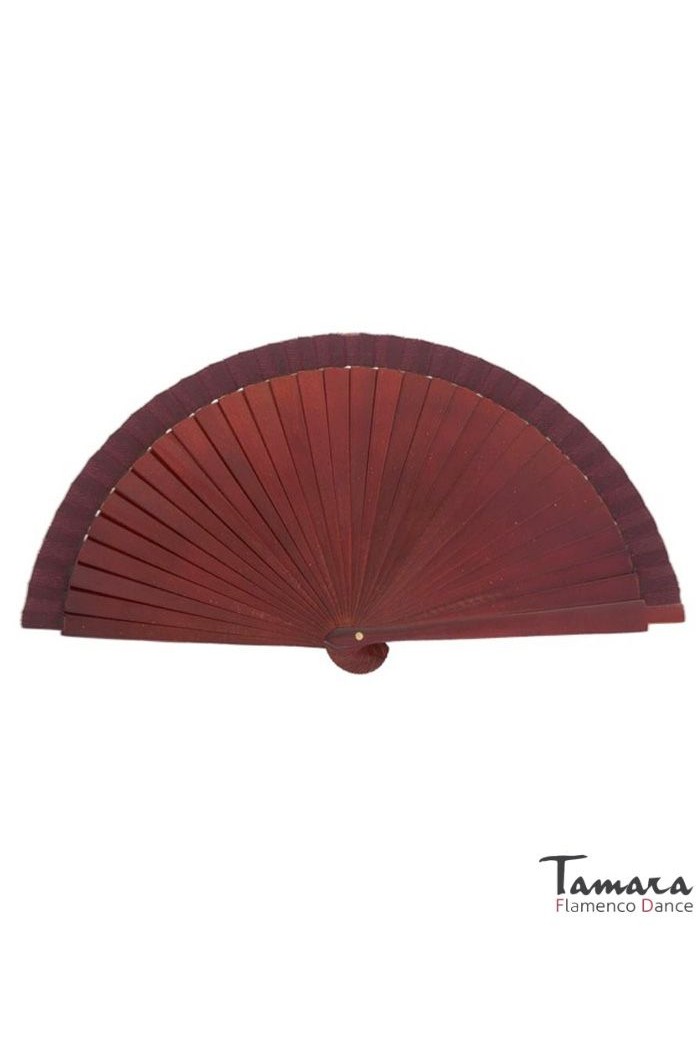 Eventails modèle Eventail flamenco (19 cm) - peint à la main, à pois noirs Rouge terre