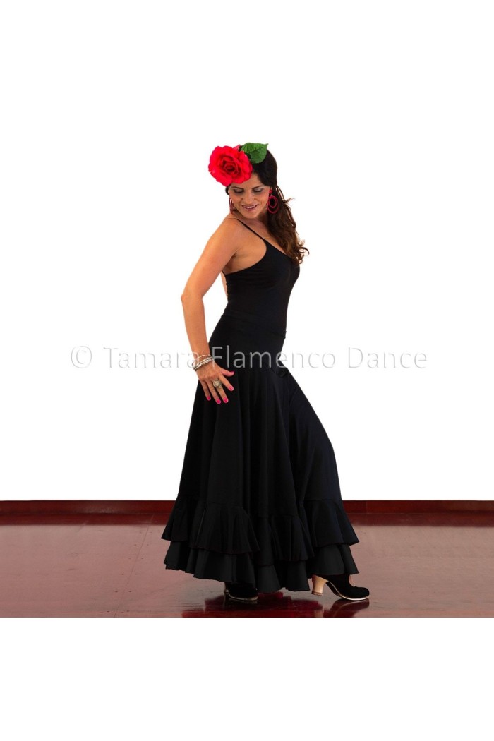 Jupes flamenco FEMME modèle Jupe flamenco Alborea - Tricot Rouge